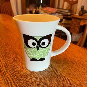 Tara Reed Designs Blue Harbor Green Owl Coffee Cup Mug